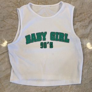 Baby girl graphic cropped tank top from SHEIN